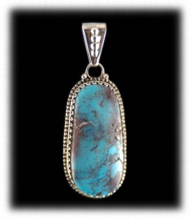 Large Smoky Bisbee Turquoise Pendant - Bisbee Turquoise Jewelry