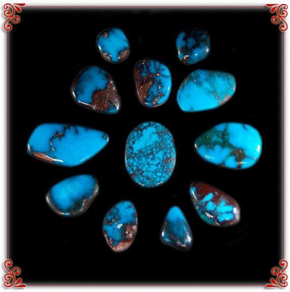 Natural American Turquoise Stones from the Bisbee Mine