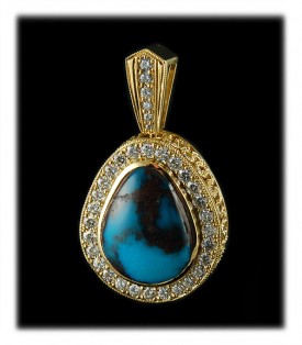 Bisbee Turquoise, Opal and Diamond Necklace