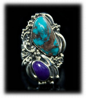 Bisbee Turquoise and Sugilite Ring