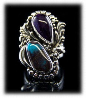 Womens artisan handmade Kingman Turquoise ring in a Southwestern style