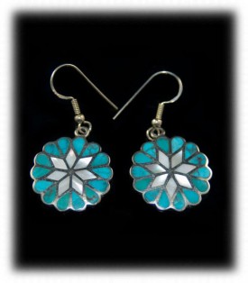 Inlaid Turquoise Dangle Earrings