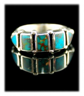 Turquoise Ring Band  - Row Type