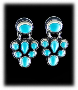 Blue Turquoise Dangle Earring