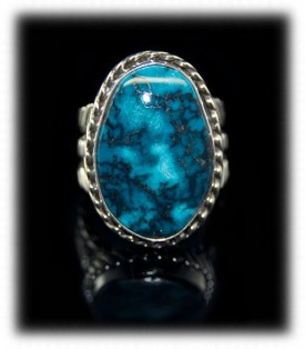 Blue Diamond Turquoise Ring - Mens