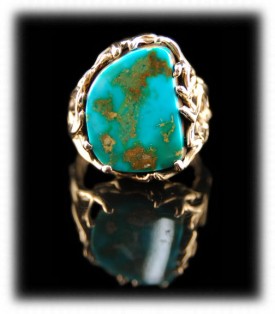 Gold and Blue Gem Turquoise Jewelry