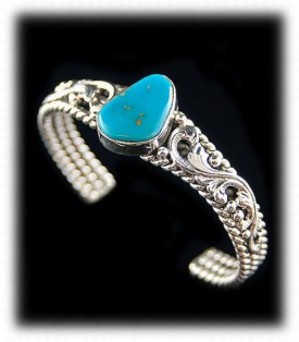 Blue Gem Turquoise Cuff Bracelet
