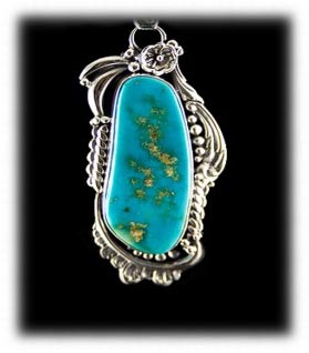 Blue Gem Turquoise Pendant by John Hartman