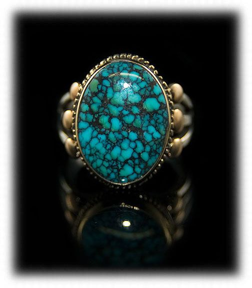 Blue Spiderweb Turquoise from the Indian Mountain Turquoise mine in Nevada