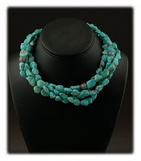 Blue Nugget Turquoise Necklace 