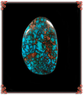 Blue Spiderweb Bisbee Turquoise Cabochon from the Hartman Collection