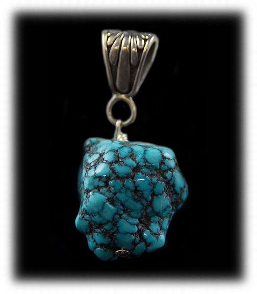 Blue Spiderweb Turquoise Nugget 