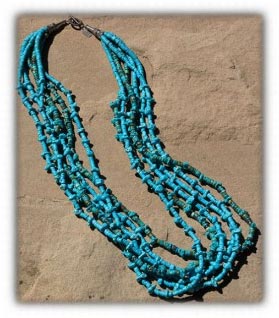 Blue Turquoise Bead Necklace