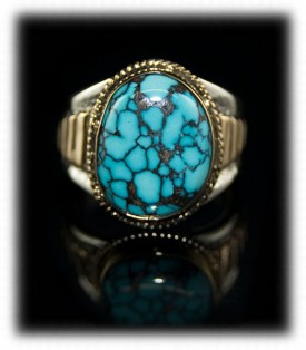 blue turquoise gold ring