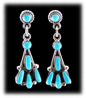 Needle Point Turquoise Earrings