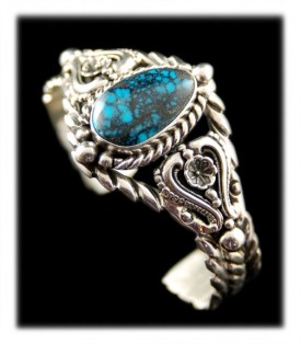 Navajo Handmade Blue Wind Turquoise Bracelet