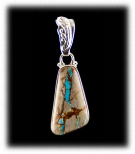 Royston Ribbon Turquoise in a Sterling Silver Pendant