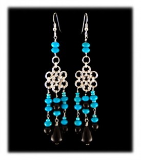 Sleeping Beauty Turquoise  Chandelier Earrings