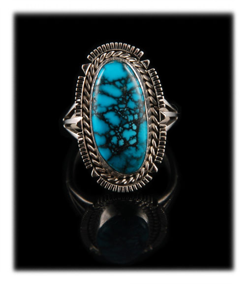 Top Grade Blue Spiderweb Turquoise from the Cloud Mountain Turquoise mine