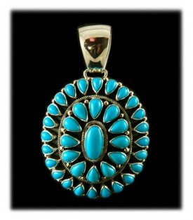 Petite Point Sleeping Beauty Turquoise Pendant