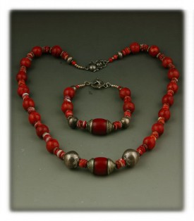 Coral Bead Necklace by Nattarika Hartman