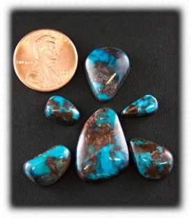 Rich Blue Bisbee Turquoise Cabochons