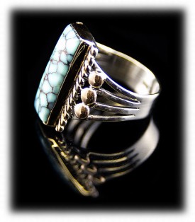 An Example of Dry Creek man's American Sterling Silver Turquoise Rings