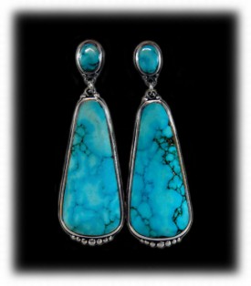 Large Blue Earrings -Turquoise