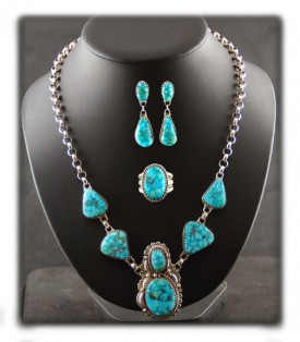 Fancy Blue Turquoise Necklace by John Hartman