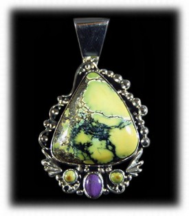 Fashion Yellow Turquoise Pendant by John Hartman