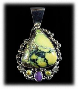 Fashion Yellow Turquoise Pendant by John Hartman