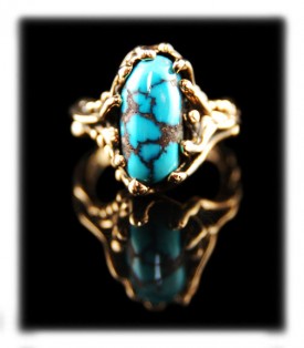 Gold and Turquoise Ring