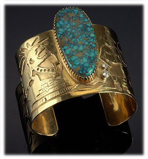 Gold Southwest Turquoise Jewelry with Red Mountain Turquoise