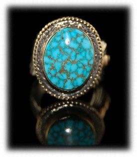 Gold Turquoise Jewelry with Kingman Turquoise