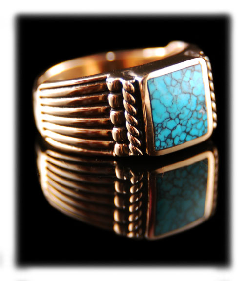 gold turquoise rings