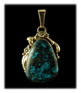 Silver and Gold Turquoise  Pendant