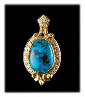 Gold Turquoise Pendant