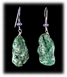 Chunky Green Nugget Turquoise Earrings