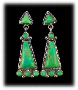 Lime Turquoise Dangle Earrings