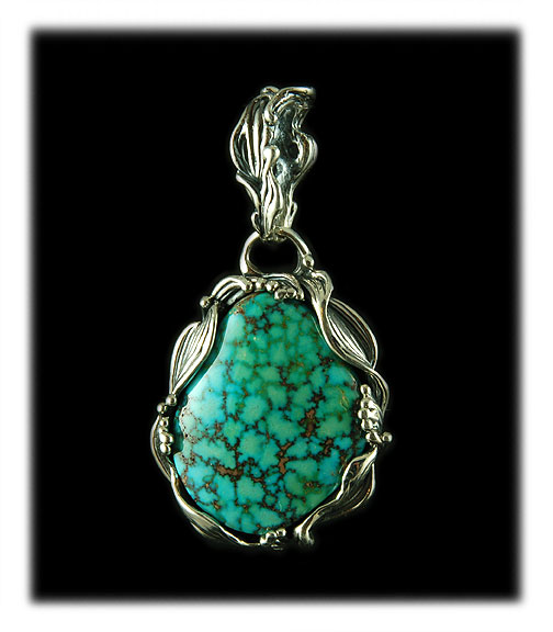 Turquoise Mountain Mine - Kingman Spiderweb Turquoise Cabochon