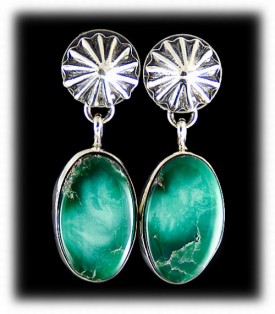 Green Navajo Turquoise Earrings