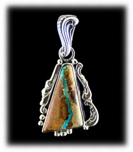 Green Ribbon Turquoise Pendant