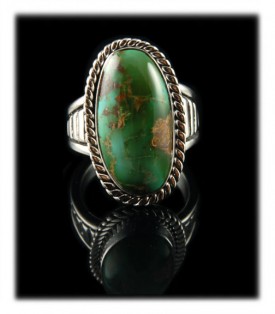 Green Royston Turquoise Cabochon Ring