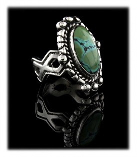 Green Tibetan Turquoise Ring