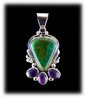 Sugilite and Manassa Green Turquoise Pendant