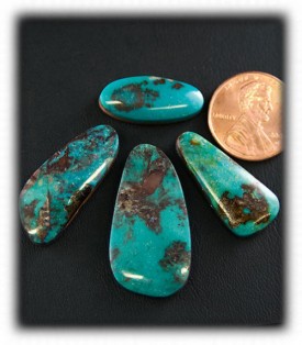 Blue-Green Bisbee Turquoise Cabochon Lot