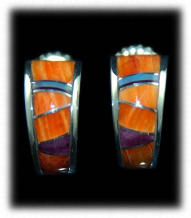 Silver Handcrafted Earrings - Inlay Jewelry