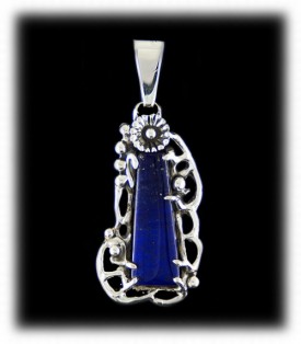 Handmade Lapis Pendant in Sterling Silver