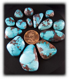 High Grade Bisbee Turquoise Cabochons