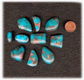 Lot A Bisbee Turquoise Cabochons